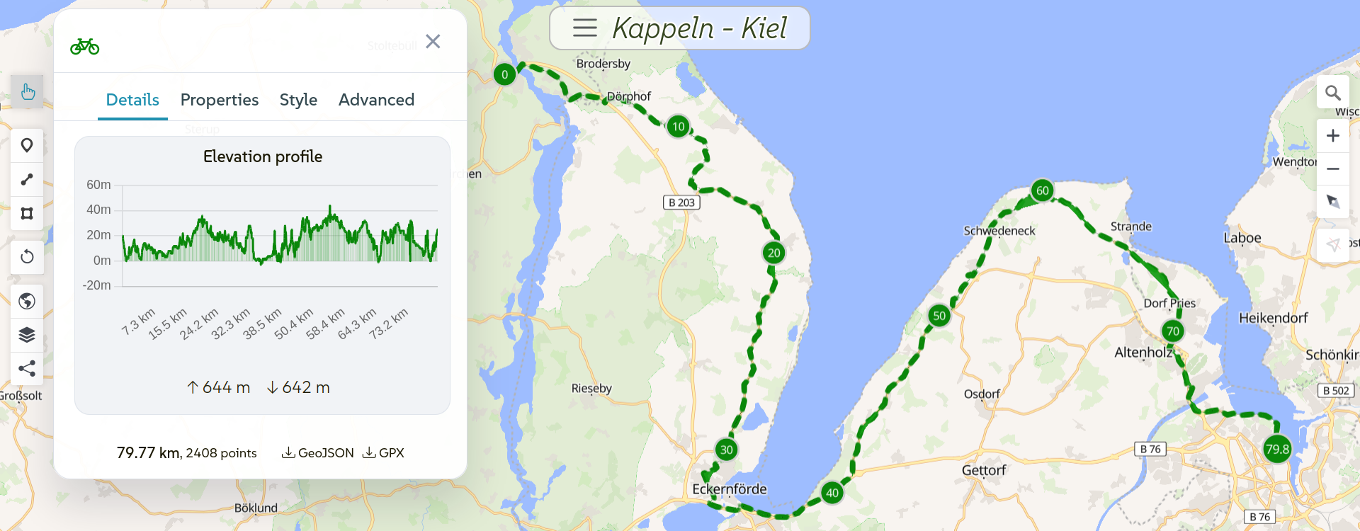 Bike touring with Mapforge