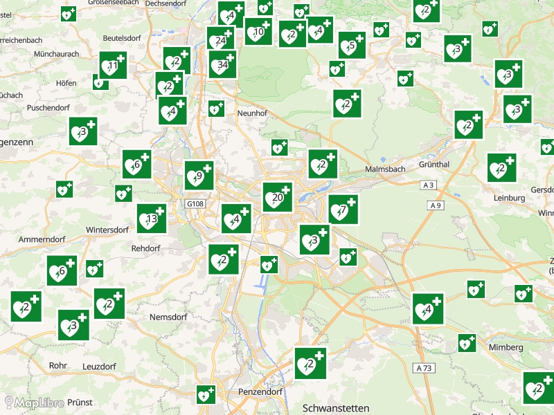 Map 'Defibrillator (AED)'