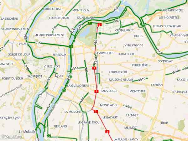 Map 'Les voies lyonnaises'