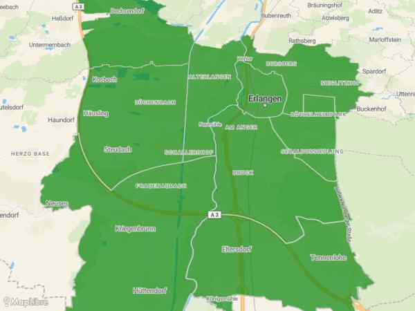 Map 'Stadtteile Erlangen'