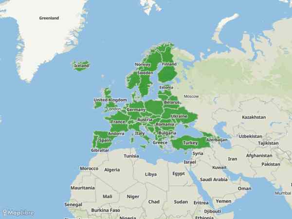 Map 'Countries Europe'