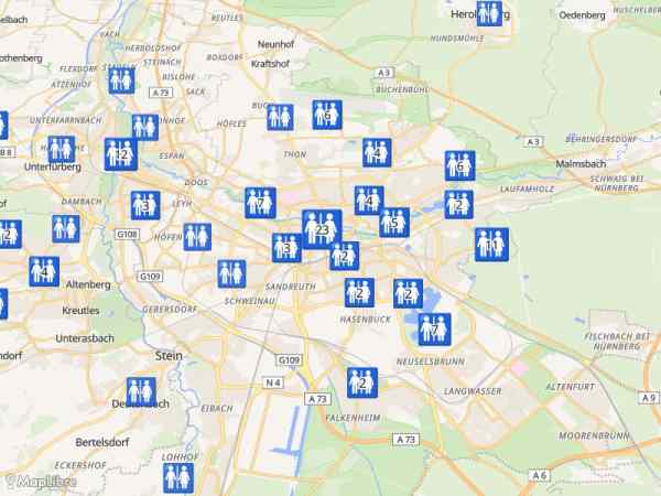 Map 'Public toilets'