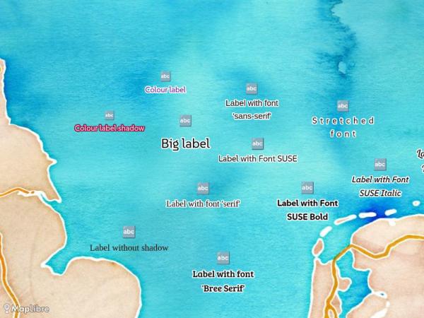 Map 'Fonts + colours'