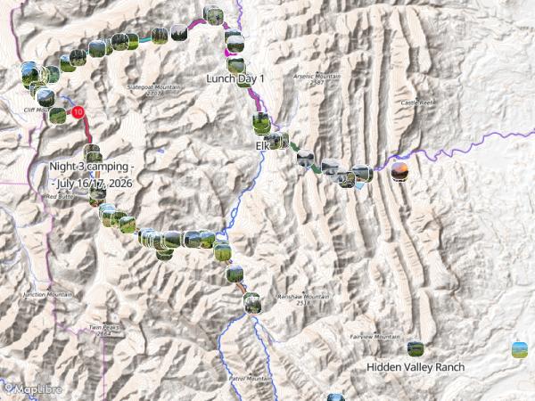 Map 'Chinese Wall, Bob Marshall Wilderness, Montana -- July 2026'